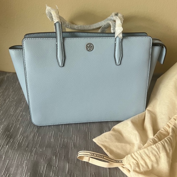 Tory Burch Robinson Pebbled Small Tote - Picture 1 of 8